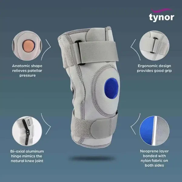 Tynor Knee Support Hinged J-10 Back Features