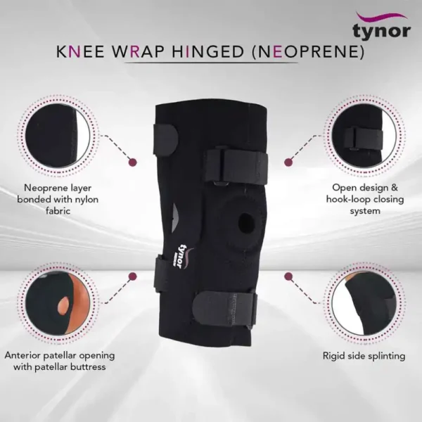 Tynor Knee Wrap Hinged J-15 Open Product Details