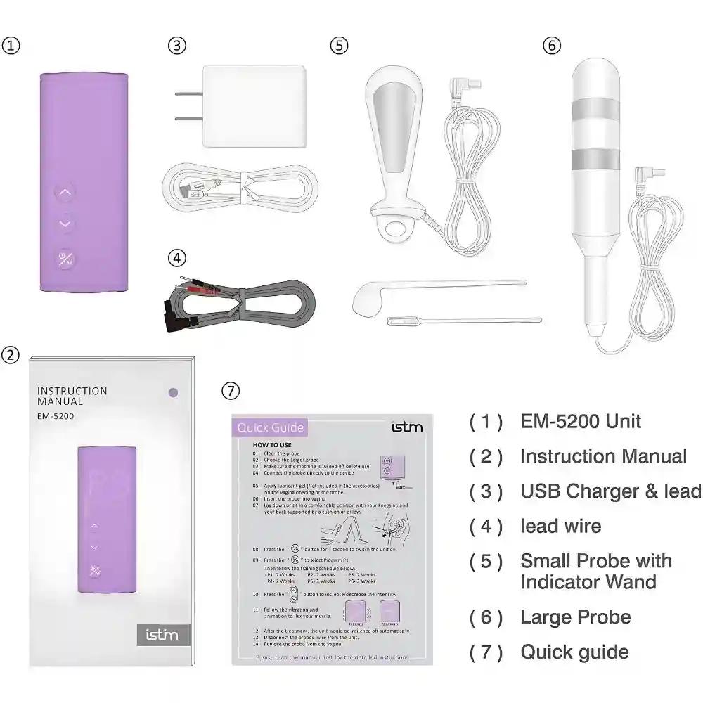 iStim EM-5200 kegel exerciser incontinence stimulator full details