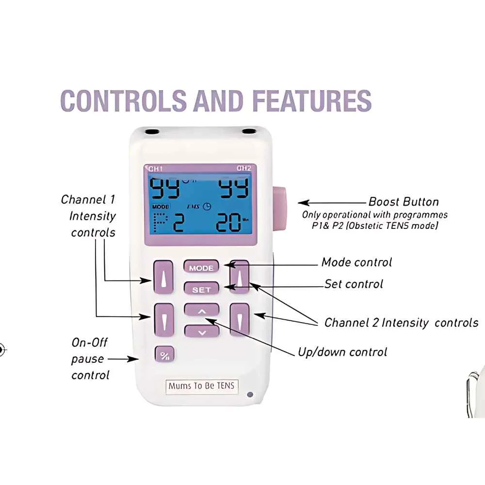 mums to be tens machine controls and features