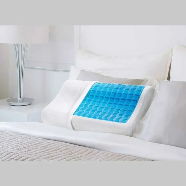 Cooling Gel Memory Foam Bed Pillow on Bed View