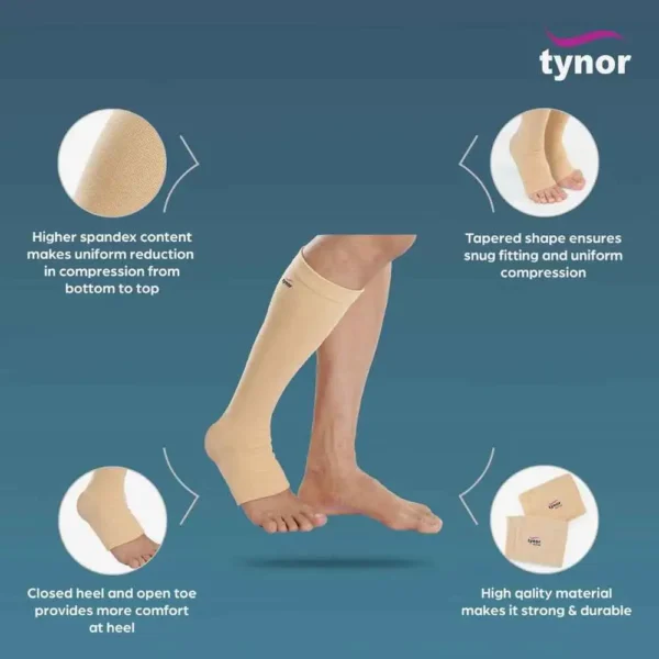 Tynor Compression Stockings (Below Knee) I-16 features