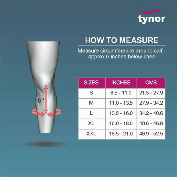 Tynor Compression Stockings (Below Knee) I-16 measurement