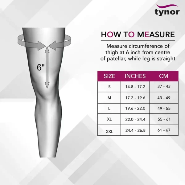 Tynor Knee Support J-08 Measurement